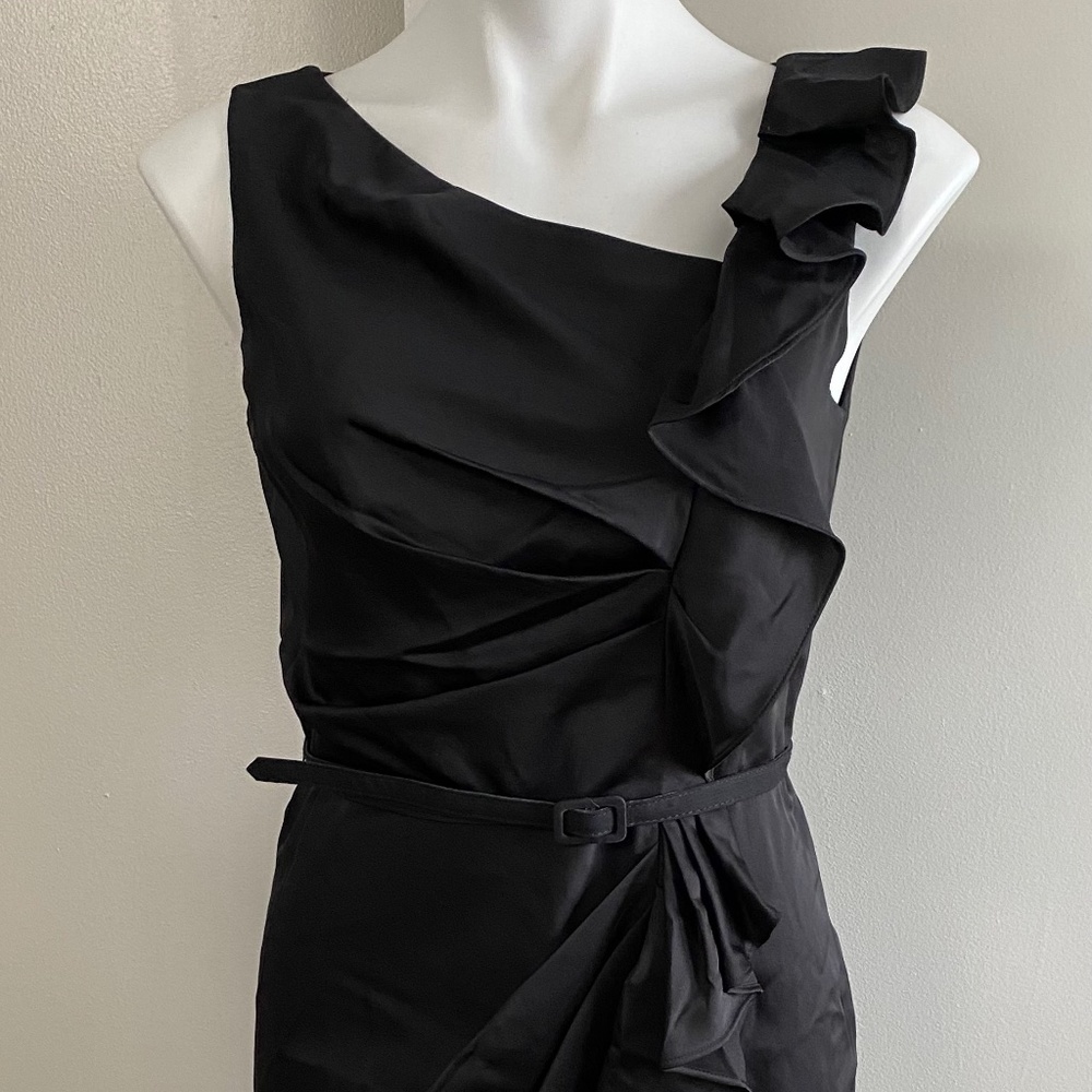 Max and Cleo Black Belted Cocktail Dress